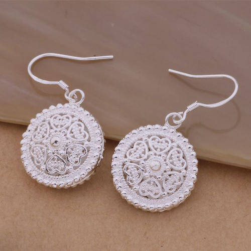 New 925 sterling silver filled stamped fine detail filigree design ladies dangle earrings