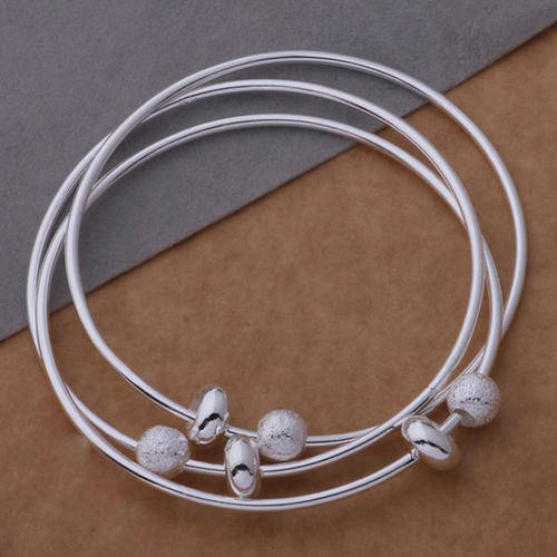 New 925 sterling silver filled Multi linked bangles with bead detail