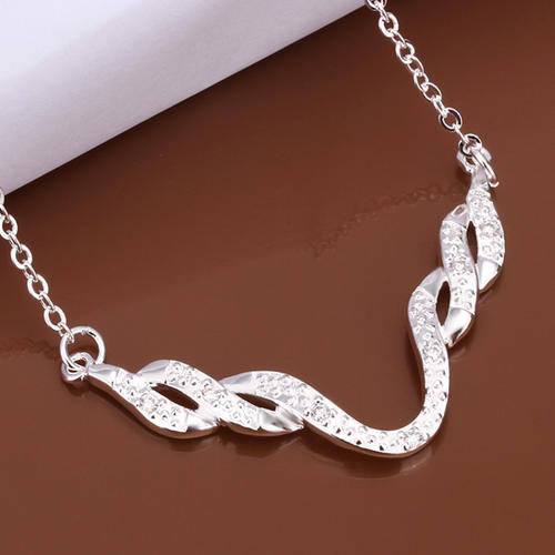 New 925 sterling silver filled stamped Ladies infinity draped design Necklace