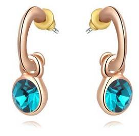 18K rose gold triple plated earrings with genuine Austrian crystals