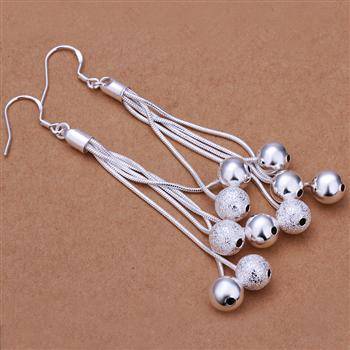 New 925 Sterling silver filled stamped Ball 3 layered Earrings