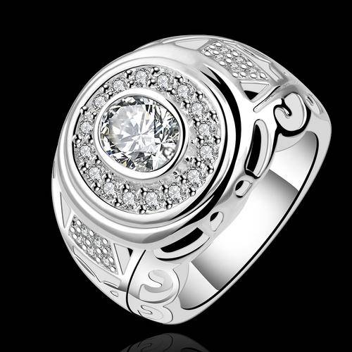 925 Sterling silver filled Chunky ladies engagement \ wedding style ring with AAA genuine crystals