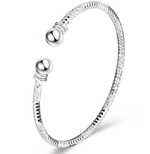 New 925 Sterling silver filled Elegant ladies cuff bangle with fine detail work