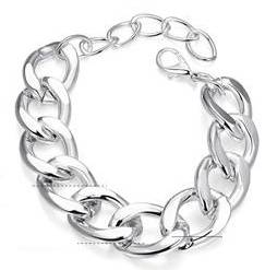 New, 925 Sterling silver filled Chunky 17mm wide link bracelet