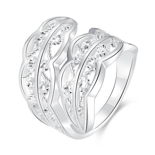 New 925 Sterling Silver filled Chunky ladies leaf style ring with Filigree detail