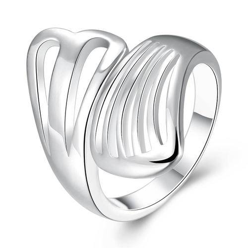 Chunky 925 Sterling Silver filled Ladies wave design ring