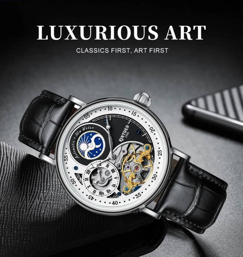 SA Fashion Master Pieces: Genuine Leather Handwinding Automatic Mechanical Movement Watch