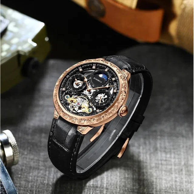 SA Fashion Master Pieces: Genuine Leather Handwinding Automatic Mechanical Movement Watch