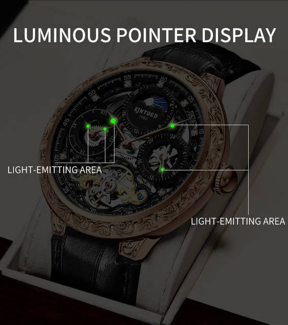 SA Fashion Master Pieces: Genuine Leather Handwinding Automatic Mechanical Movement Watch