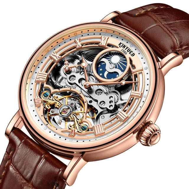 SA Fashion Master Pieces: Genuine Leather Handwinding Automatic Mechanical Movement Watch