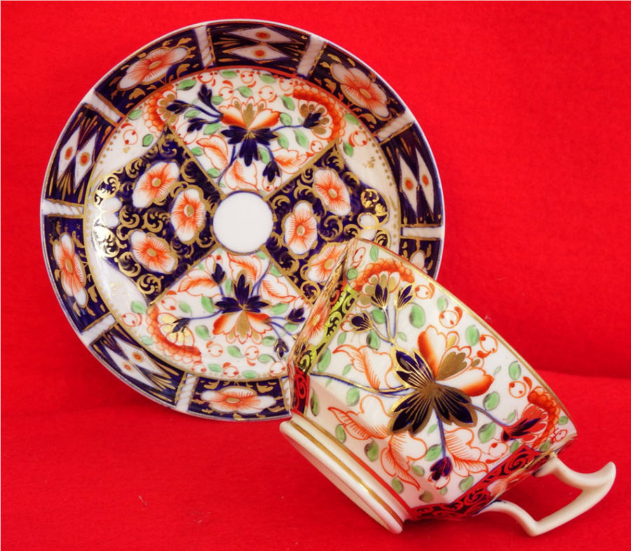 Georgian Porcelain Tea Cup and Saucer Davenport-type Imari design Circa 1810-1820 Ref.C-70