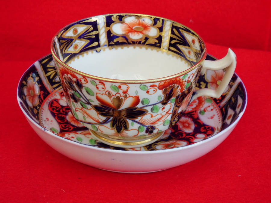 Georgian Porcelain Tea Cup and Saucer Davenport-type Imari design Circa 1810-1820 Ref.C-70