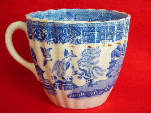 Victorian Cup and Saucer Willow pattern circa 1888. Ref. C/91