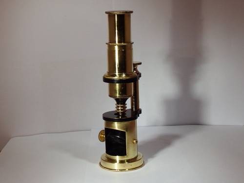 Description: Early Field/Student microscope, possibly French circa 1880-1900. Ref. MA24