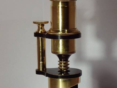 Description: Early Field/Student microscope, possibly French circa 1880-1900. Ref. MA24