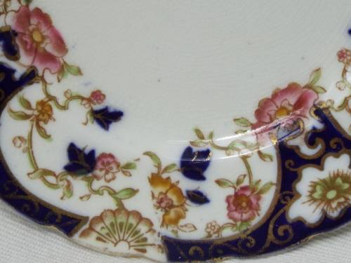 Antique gilded porcelain transfer ware and hand embellished Cake Plate Ref. P-81