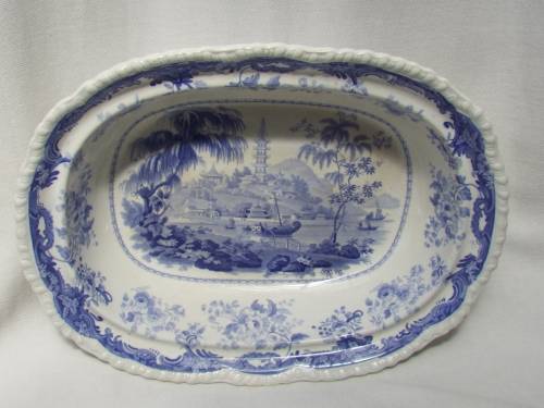 Antique Serving Dish, Mintons Chinese Marine pattern Circa 1830. Ref. B-31