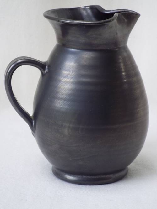 Black metallic lustre Prinknash Abbey  Pitcher Ref. J-29