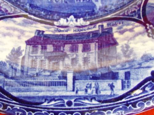 A Blue and White Rowland and Marsellus Historical Boston Plate. Circa 1893-1933.  Ref. P/100