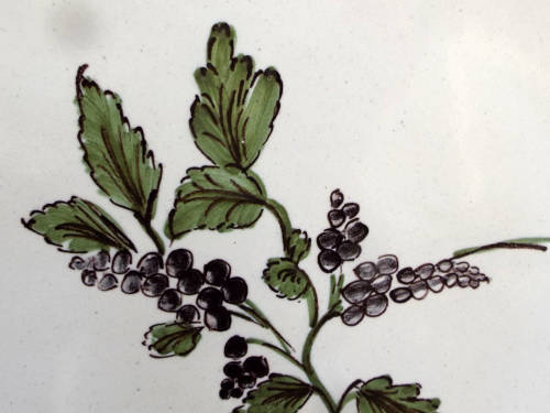 A pair of French provincial faience Botanical plates. 19thCentury. Ref. P/97A+97B