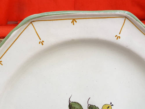 A pair of French provincial faience Botanical plates. 19thCentury. Ref. P/98A+98B