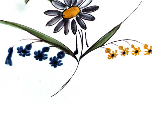 A pair of French provincial faience Botanical plates. 19thCentury. Ref. P/98A+98B