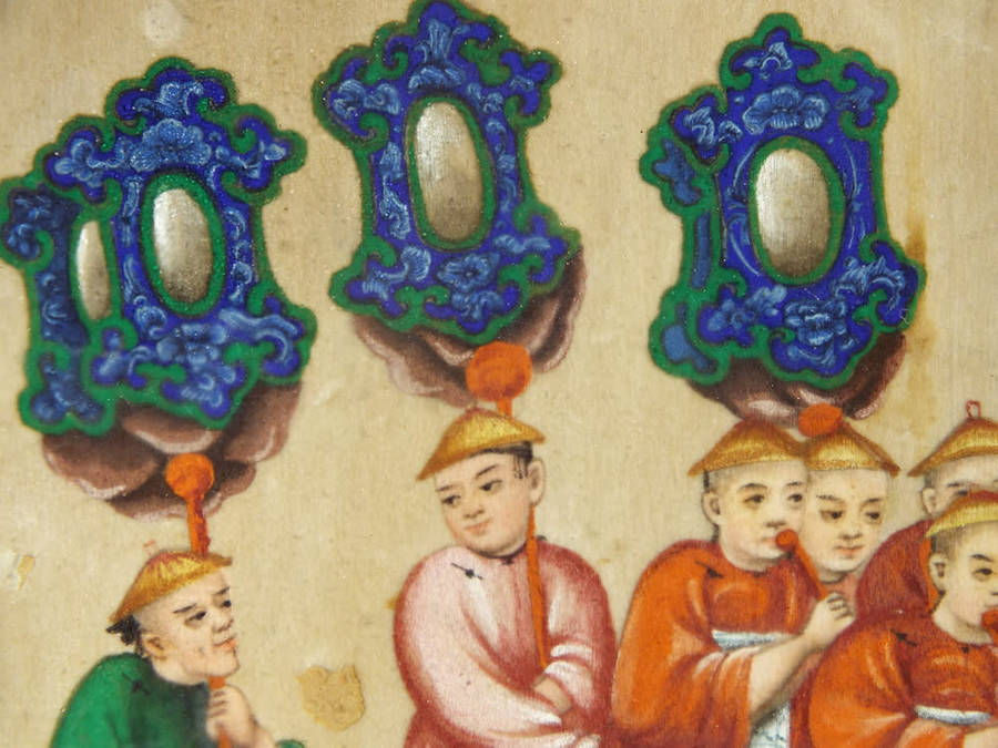 Early 19th Century Chinese Gouache of Figures in a  Parade. Ref.#  AR22