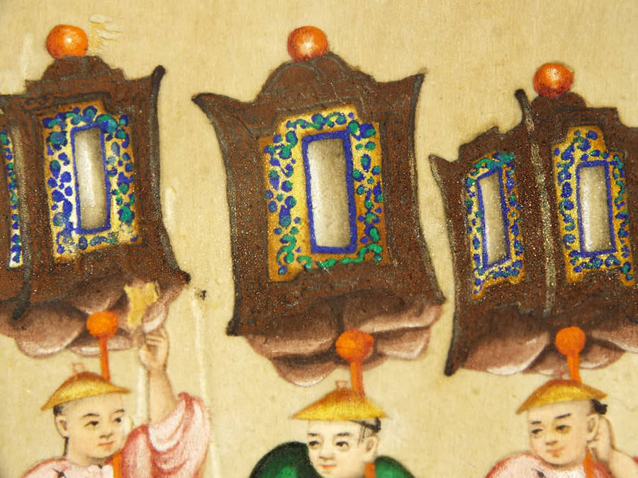 Early 19th Century Chinese Gouache of Figures in a  Parade. Ref.#  AR22