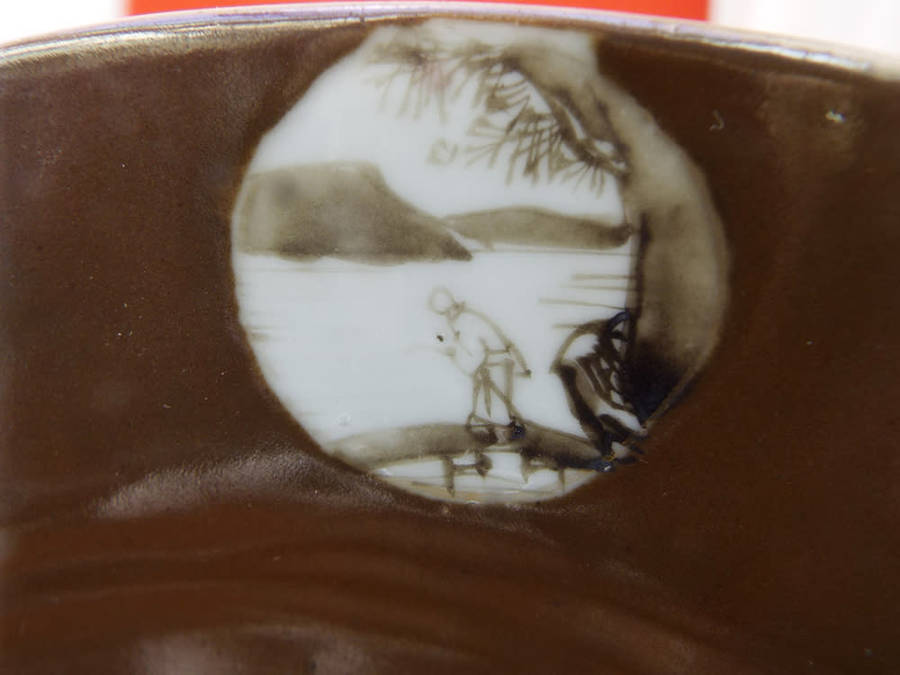 18th Century antique Kangxi/Yongzheng Batavian brown  Famille Rose plate Ref. P-103