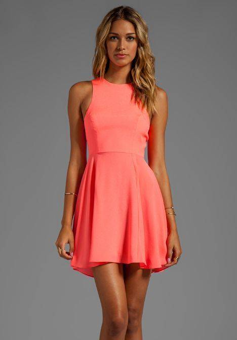 SALE!! Coral Dress with See-Through Back