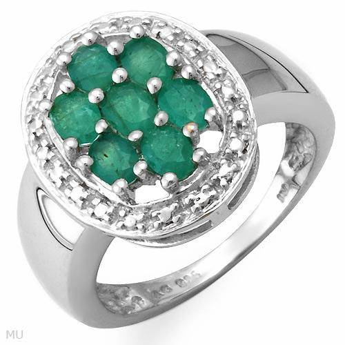 ***R4220*** 7 GENUINE EMERALDS & 20 GENUINE DIAMONDS RING BEAUTIFUL