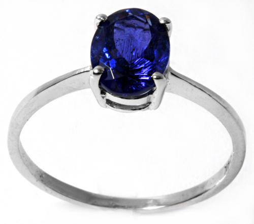 CERTIFIED 0.50CT TANZANITE SOLITAIRE RING IN 14KT WHITE GOLD (price further reduced)