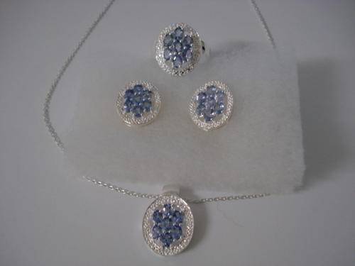 ***R7 500*** SPECIAL MAJESTIC RING, NECKLACE & EARRINGS SET WITH GENUINE TANZANITES