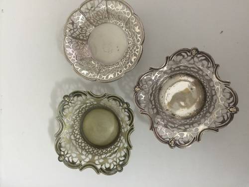 silverplated bon bon dishes