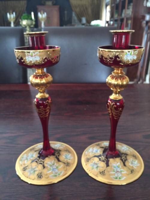 VENETIAN GLASS CANDLESTANDS