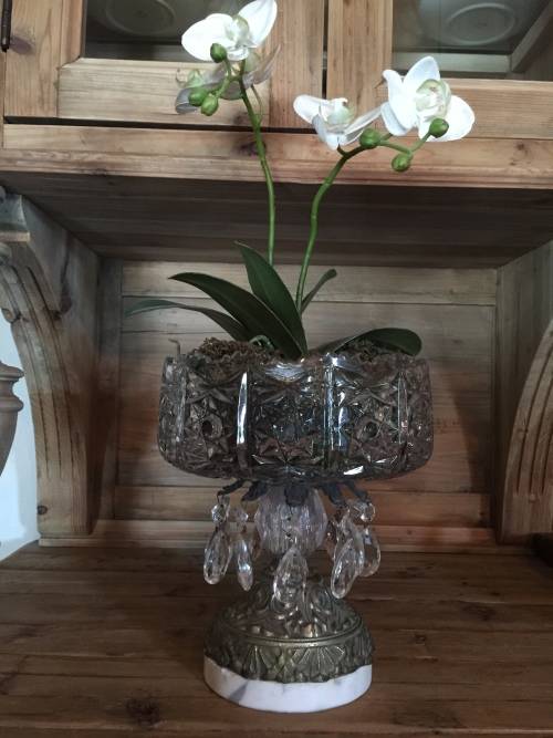 cutglass and marble stand