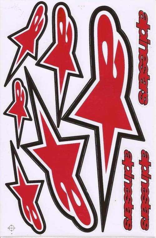 Vinyl Stickers - Alpinestars ( Red )  Sheet with 9 stickers