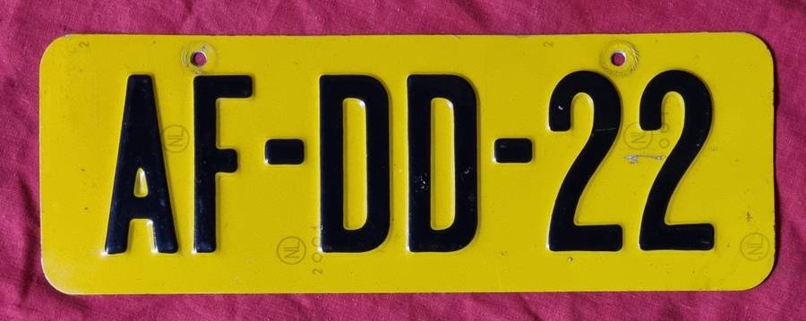 Vintage Number Plate ( Dutch ? ) ( Allied Forces in Europe ? )