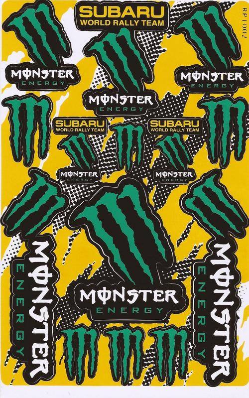 Vinyl Stickers - Monster Energy Subaru World Rally Team Sheet with 14 stickers
