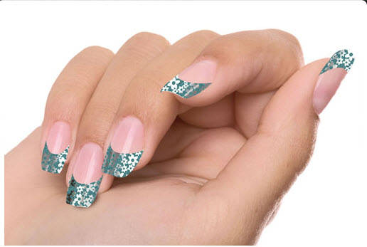 Trendy Nail Wraps Into The Blue French