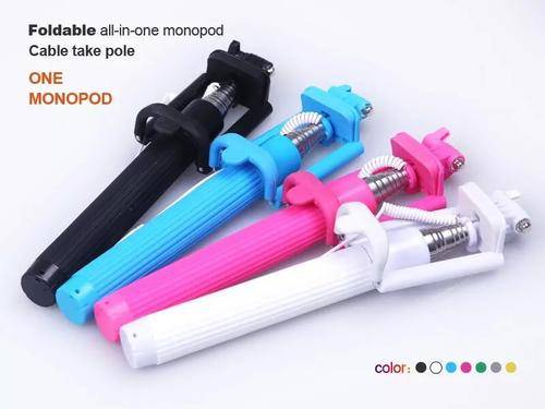 Hot Selling Foldable all-in-one Monopod Cable Take Pole Selfie Sticks black