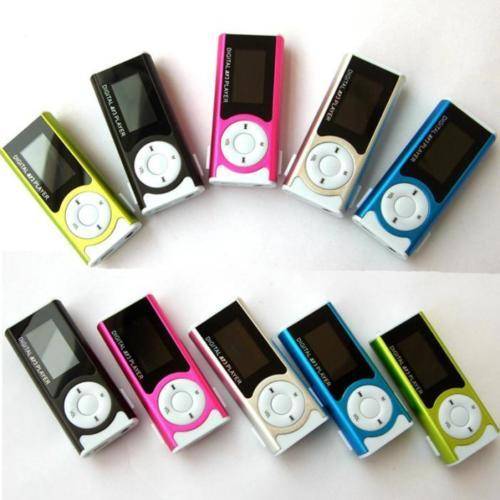 Mini USB Clip MP3 Music Player LCD Screen Media Support 16GB Micro SD Card black