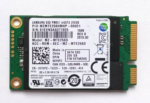 Samsung SSD PM851 mSATA 256GB