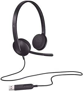 Logitech USB Headset H340, Stereo, USB Headset for Windows and Mac - Black