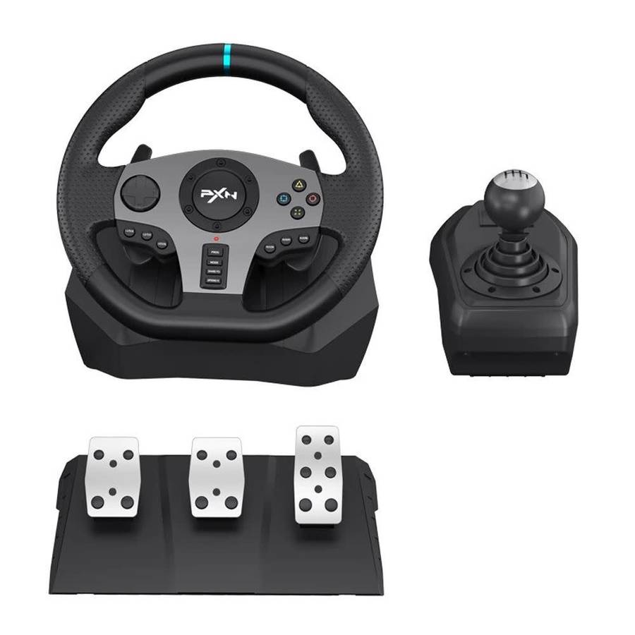 PXN V9 Gaming Steering Wheel 270-900 degree with 3 Pedals and Gear Shifter (New Open Box)