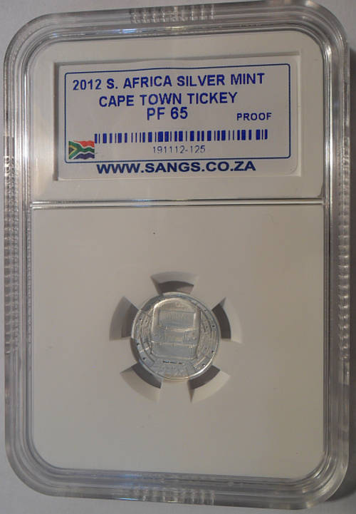 2012 S. Africa Silver Mint Cape Town Tickey PF 65 (Proof)