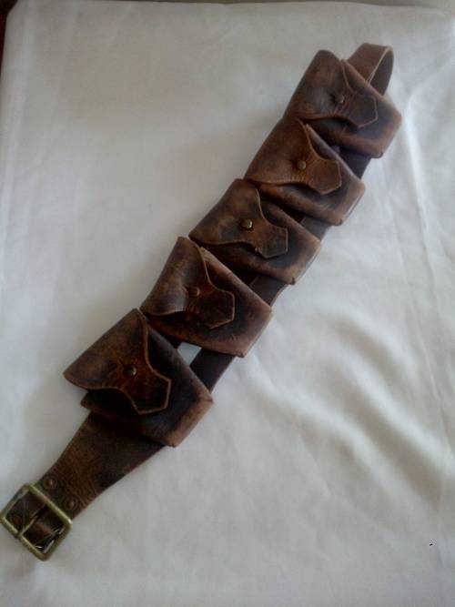 Vintage Leather Ammo Pouch Belt