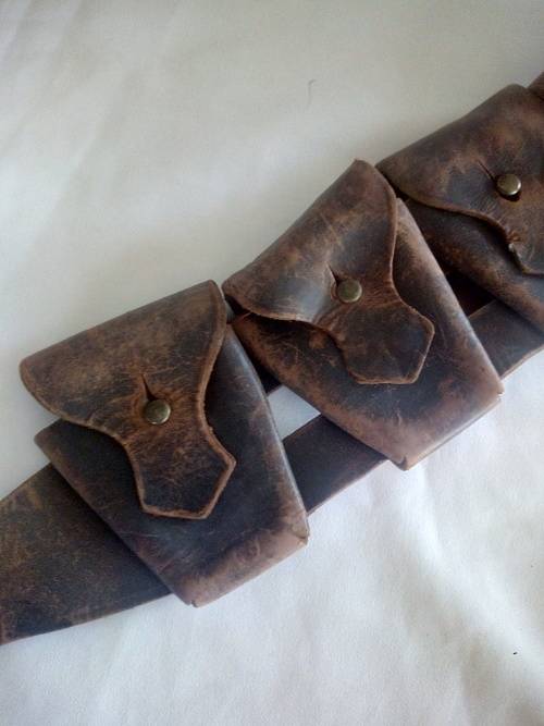 Vintage Leather Ammo Pouch Belt