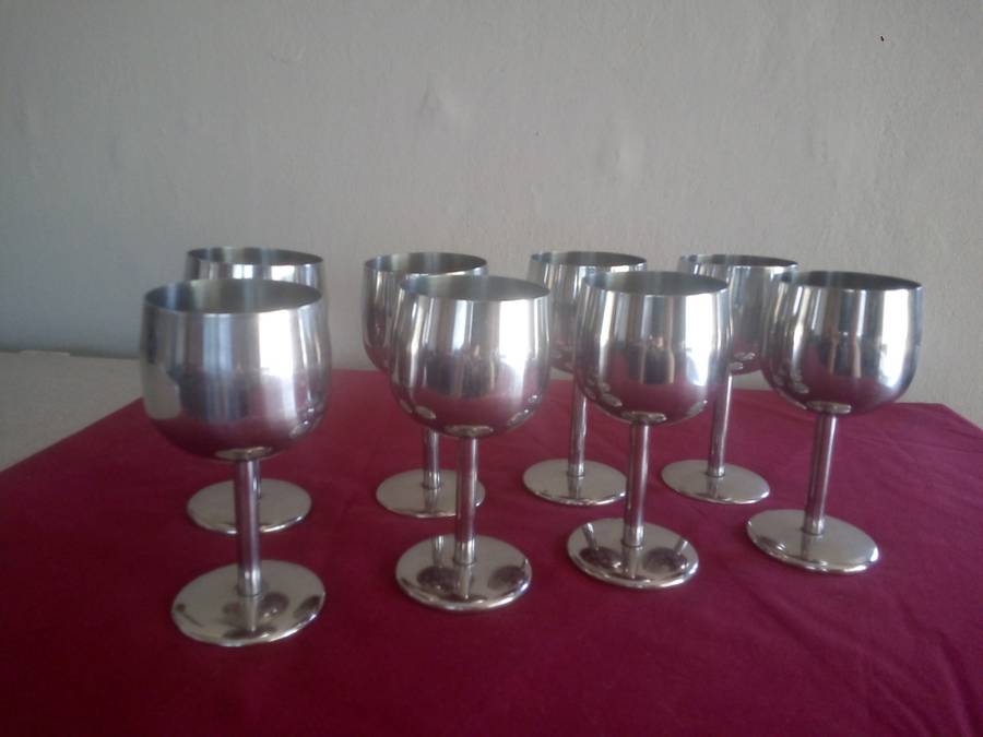 Stainless Steel Wine Goblets (Set of 8)