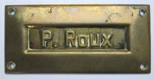 VINTAGE BRASS NAME PLATE
